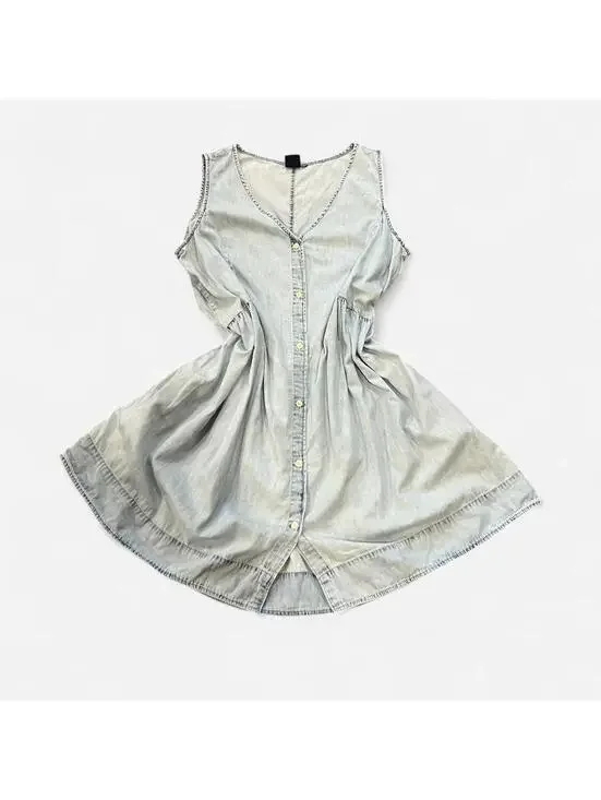 Vintage Y2K GAP Chambray Babydoll Dress - Picture 3 of 8